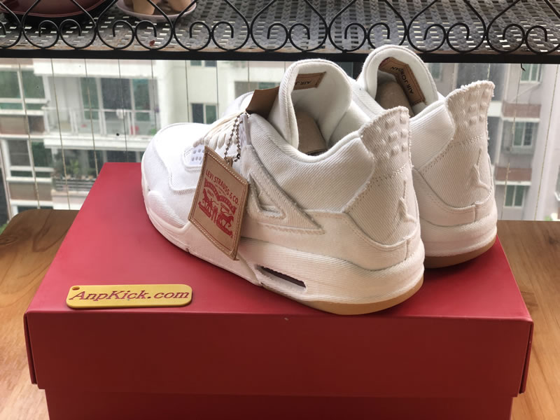 Levi's x Air Jordan 4 Retro 'White Denim' For Sale Side Behind Images Levi's x Air Jordan 4 Retro 'White Denim' For Sale Side Behind Images