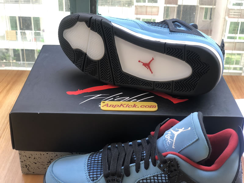 Travis Scott Cactus Jack x Air Jordan 4 'Houston Oilers' University Blue For Sale Bottom Image Travis Scott Cactus Jack x Air Jordan 4 'Houston Oilers' University Blue For Sale Bottom Image