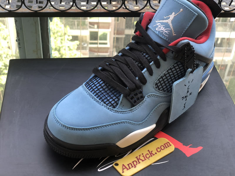 Travis Scott Cactus Jack x Air Jordan 4 'Houston Oilers' University Blue For Sale Side Ahead Image Travis Scott Cactus Jack x Air Jordan 4 'Houston Oilers' University Blue For Sale Side Ahead Image