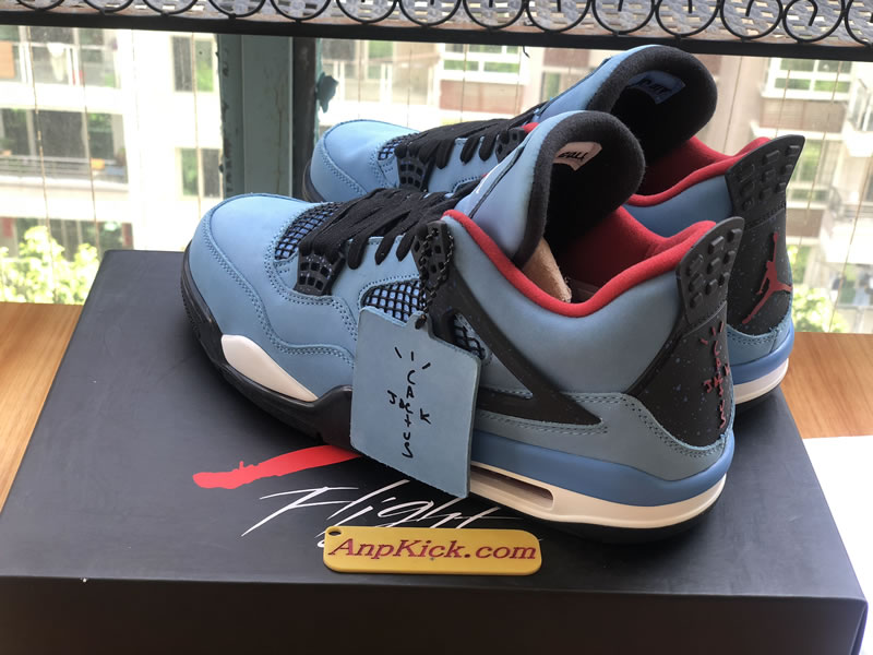 Travis Scott Cactus Jack x Air Jordan 4 'Houston Oilers' University Blue For Sale Side Behide Image Travis Scott Cactus Jack x Air Jordan 4 'Houston Oilers' University Blue For Sale Side Behide Image