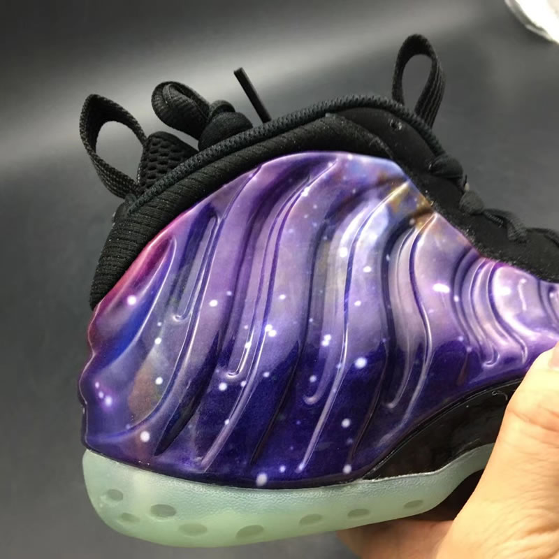 Nike Air Foamposite One NRG Galaxy In-Hand Behind Side Image 521286-800 Nike Air Foamposite One NRG Galaxy In-Hand Behind Side Image 521286-800