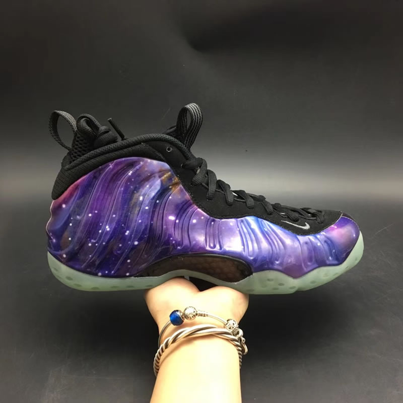 Nike Air Foamposite One NRG Galaxy In-Hand Right Side Image 521286-800 Nike Air Foamposite One NRG Galaxy In-Hand Right Side Image 521286-800