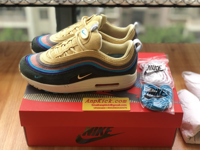 Nike Air Max 1 97 VF SW Sean Wotherspoon Shoes AJ4219-400 Left Side Laces Nike Air Max 1 97 VF SW Sean Wotherspoon Shoes AJ4219-400 Left Side Laces