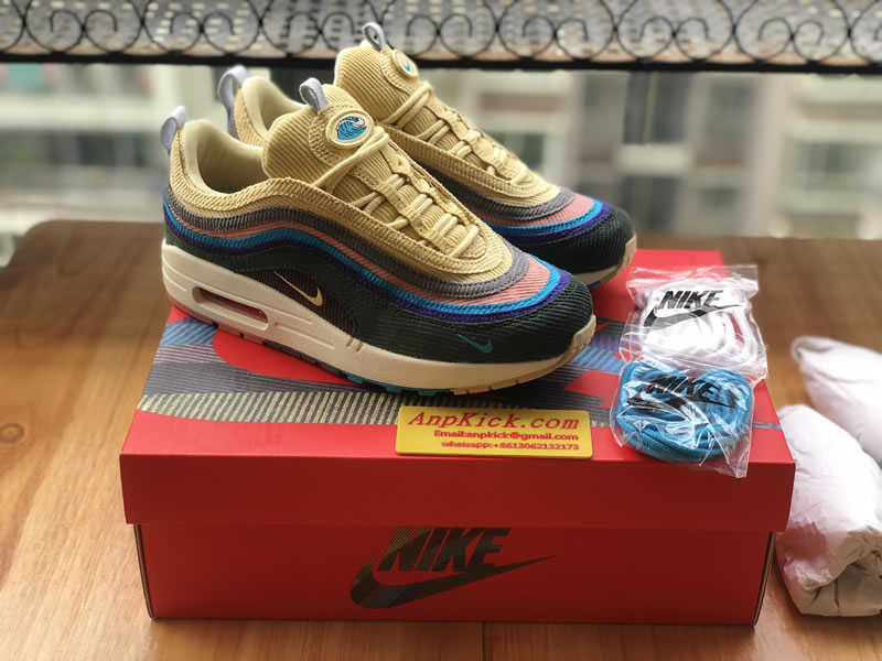 Nike Air Max 1 97 VF SW Sean Wotherspoon Shoes AJ4219-400 Right Side Laces Nike Air Max 1 97 VF SW Sean Wotherspoon Shoes AJ4219-400 Right Side Laces