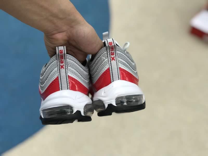 Nike Air Max 97 University Red Silver Mens Womens Shoes Heel Images Nike Air Max 97 University Red Silver Mens Womens Shoes Heel Images